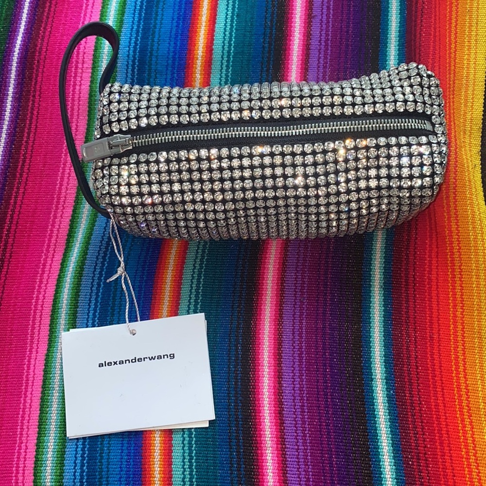 Authentic Alexander Wang Heiress Crystal Rhinestone Pencil Case Pochette